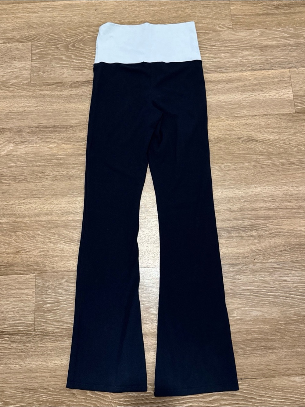 Brandy Melville Fold Over Flare Leggings Navy & Light Blue